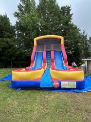 291027715 345464427747797 5543003055693062680 n 1675786026 24ft Double Trouble Dual Lane Waterslide w/landing